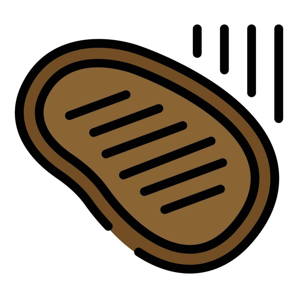 Meat steak icon vector flat