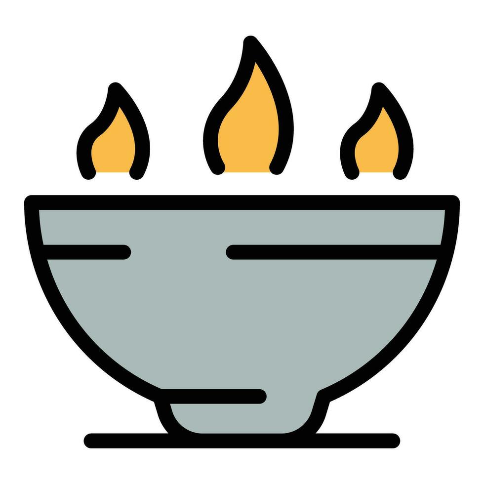 caliente sopa icono vector plano