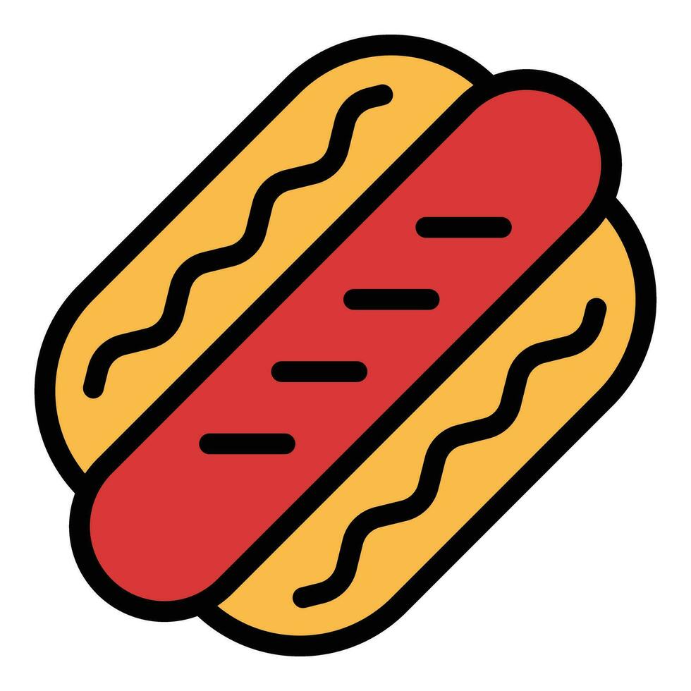 Hot dog icon vector flat