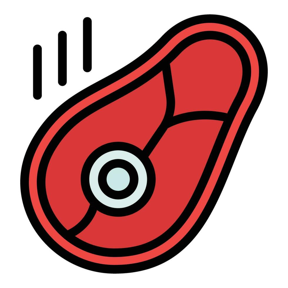 Pork steak icon vector flat