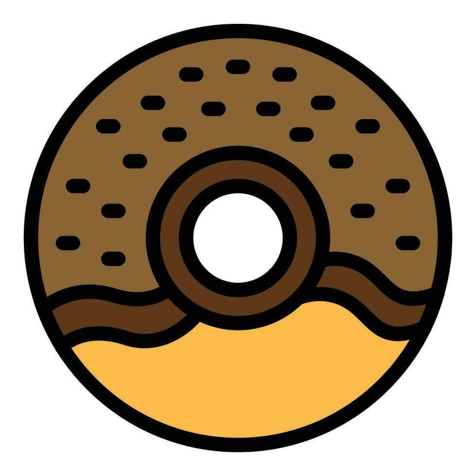 French donut icon vector flat