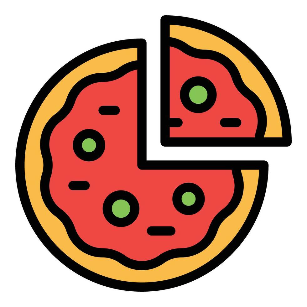 French pizza icon vector flat