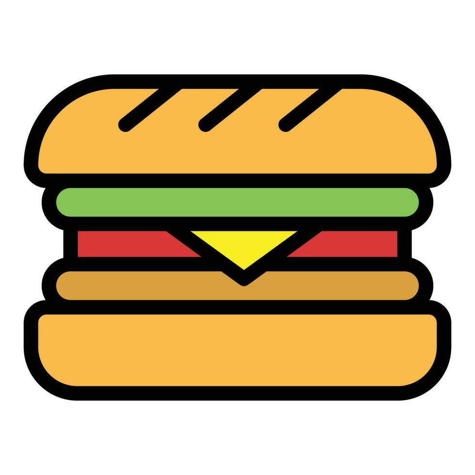 Burger icon vector flat