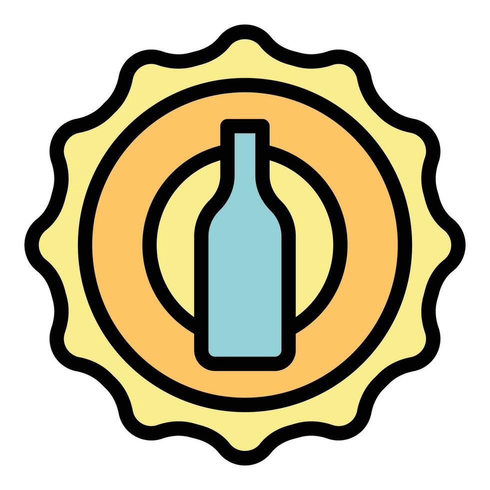 Beer cap icon vector flat