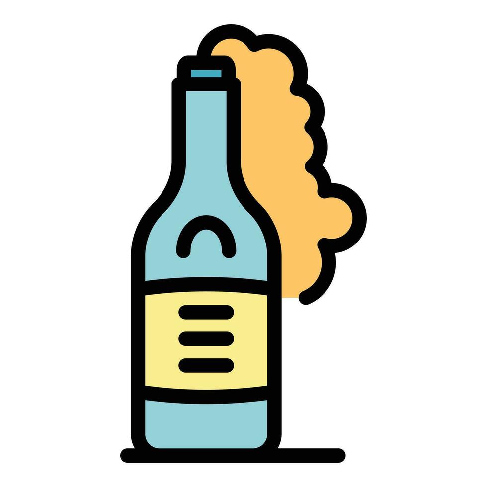 Opened beer bottle icon vector flat
