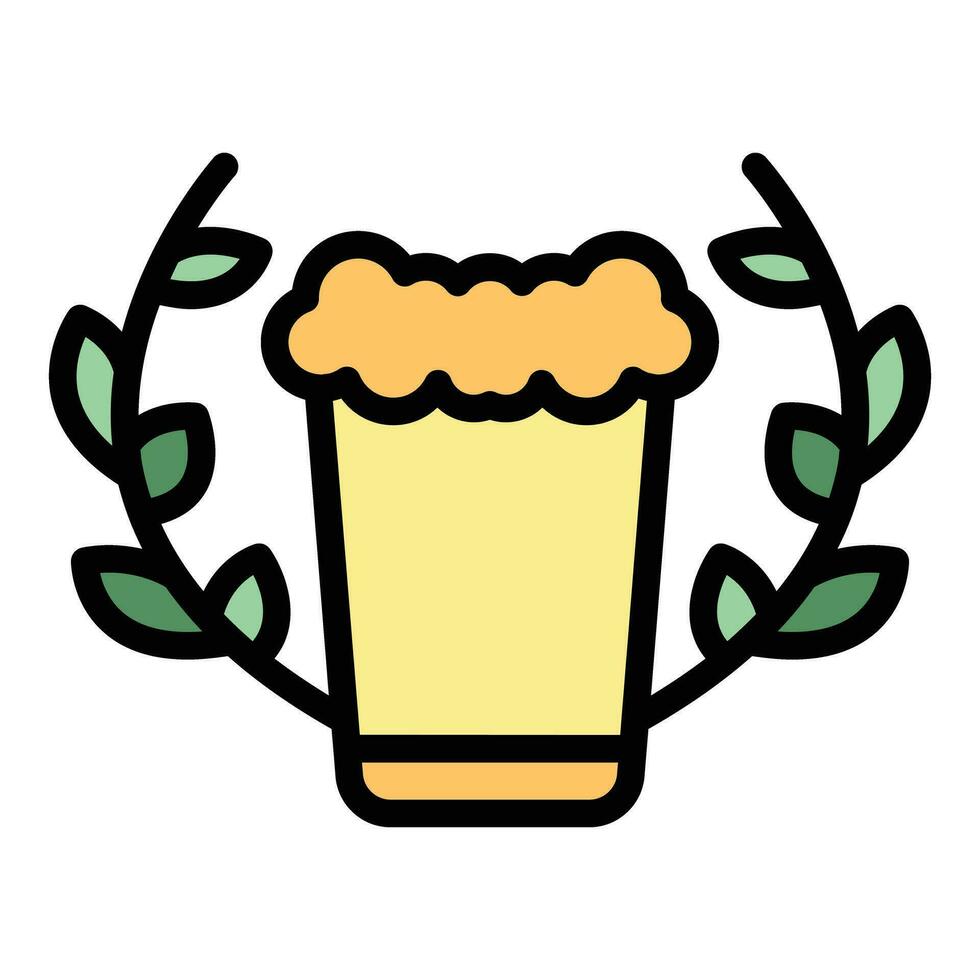 alemán cerveza laurel icono vector plano