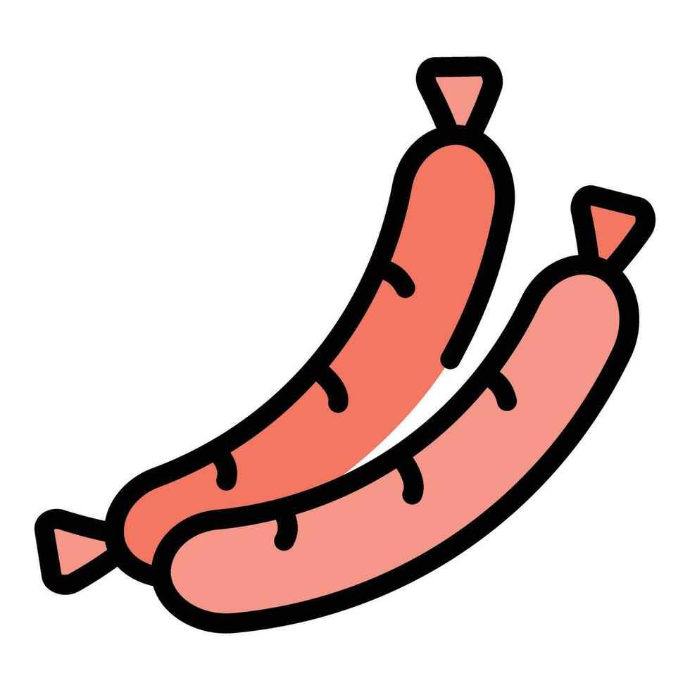 Pork sausage icon vector flat 25507693 Vector Art at Vecteezy