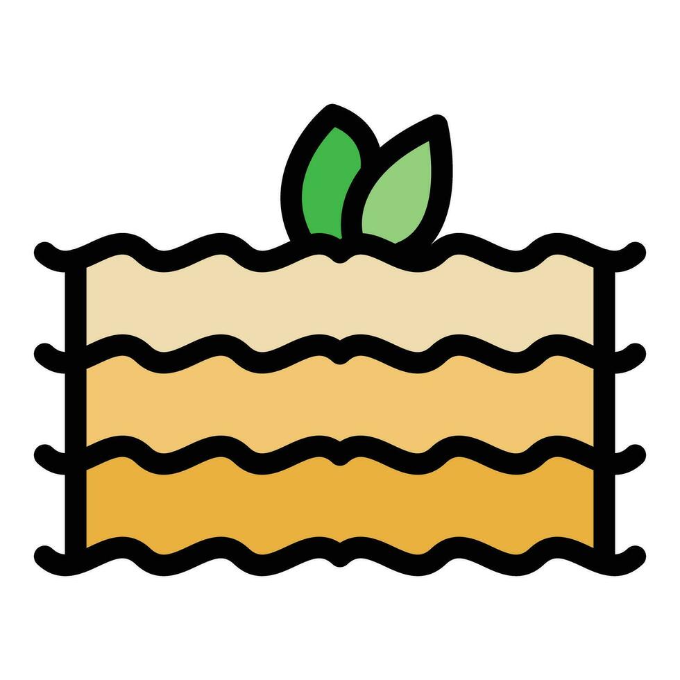 Plate lasagna icon vector flat