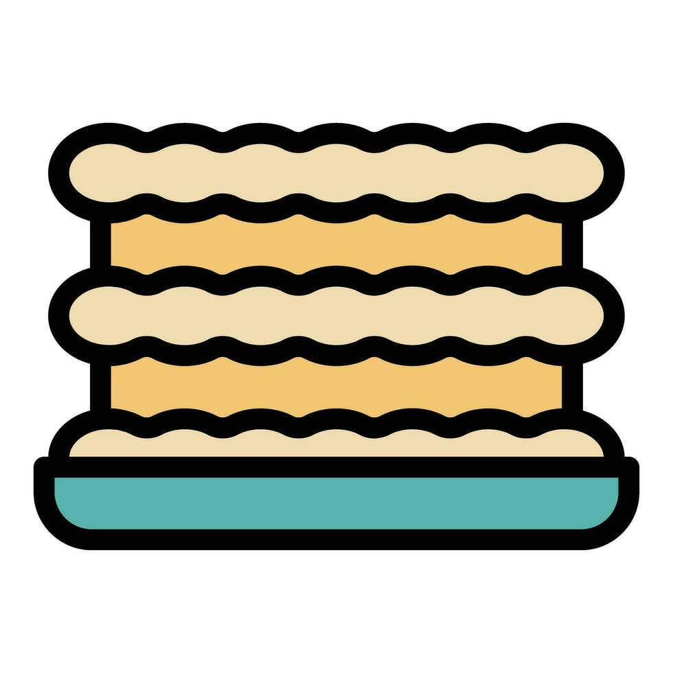 Italian lasagna icon vector flat