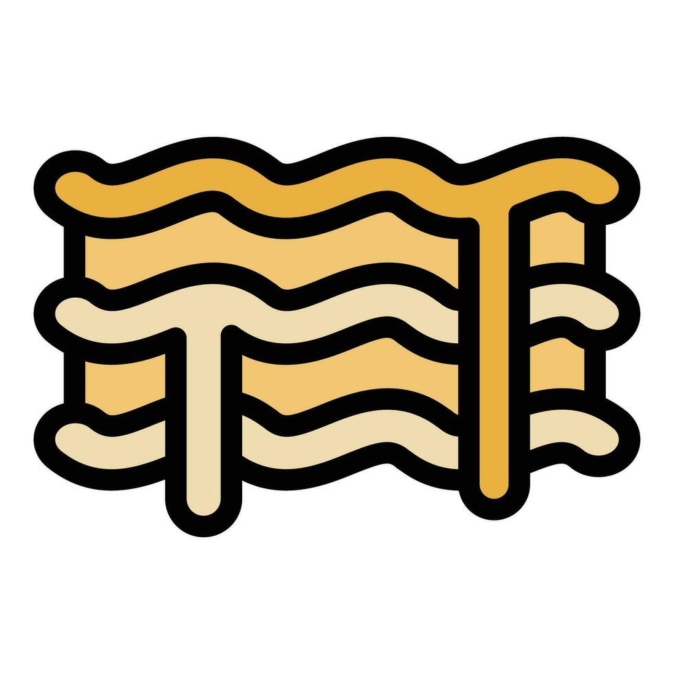 Baked lasagna icon vector flat