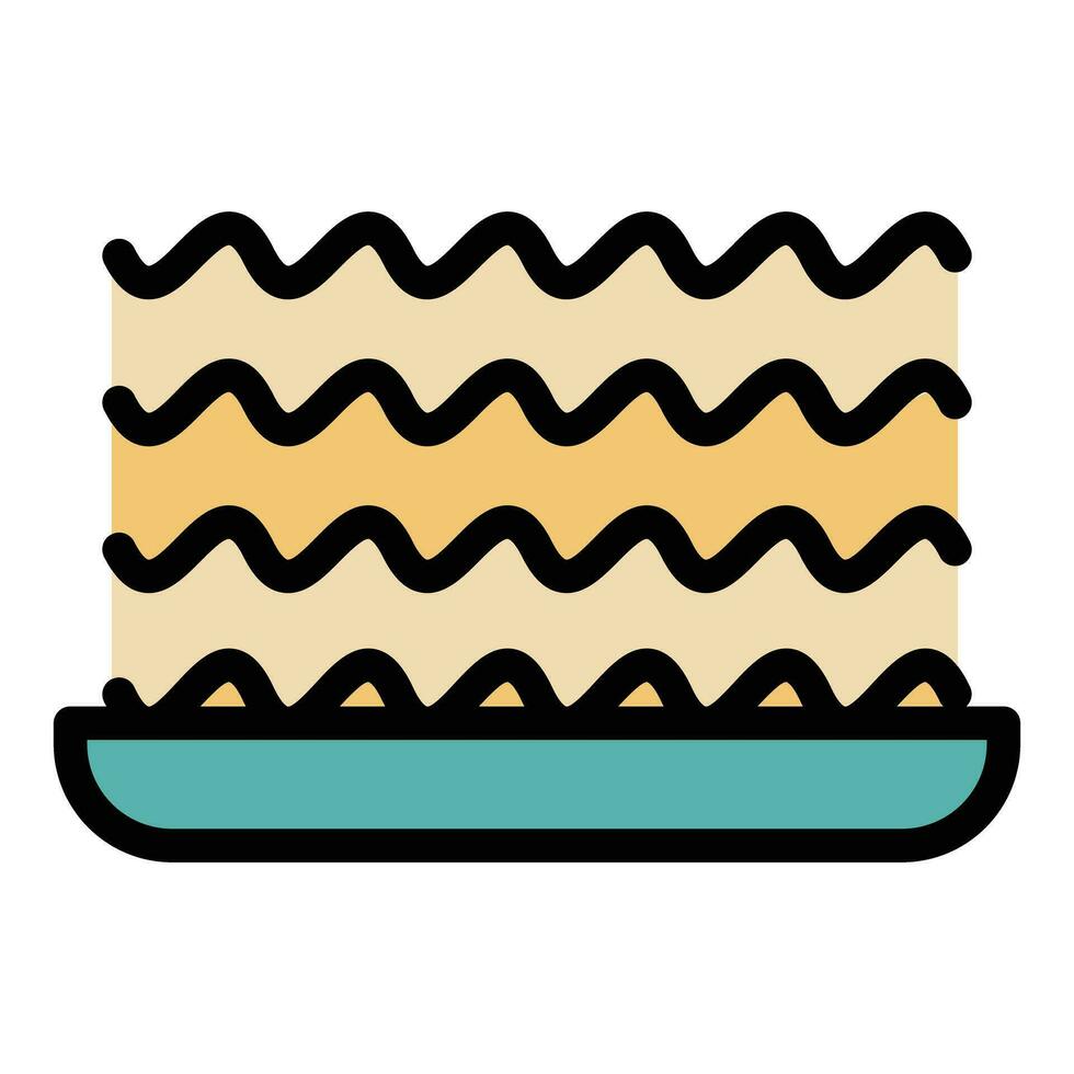 Spaghetti lasagna icon vector flat