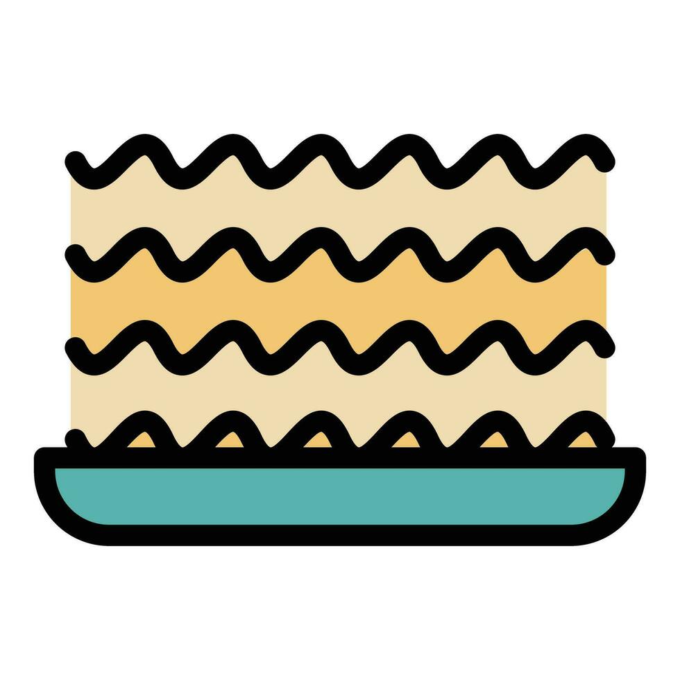 Spaghetti lasagna icon vector flat