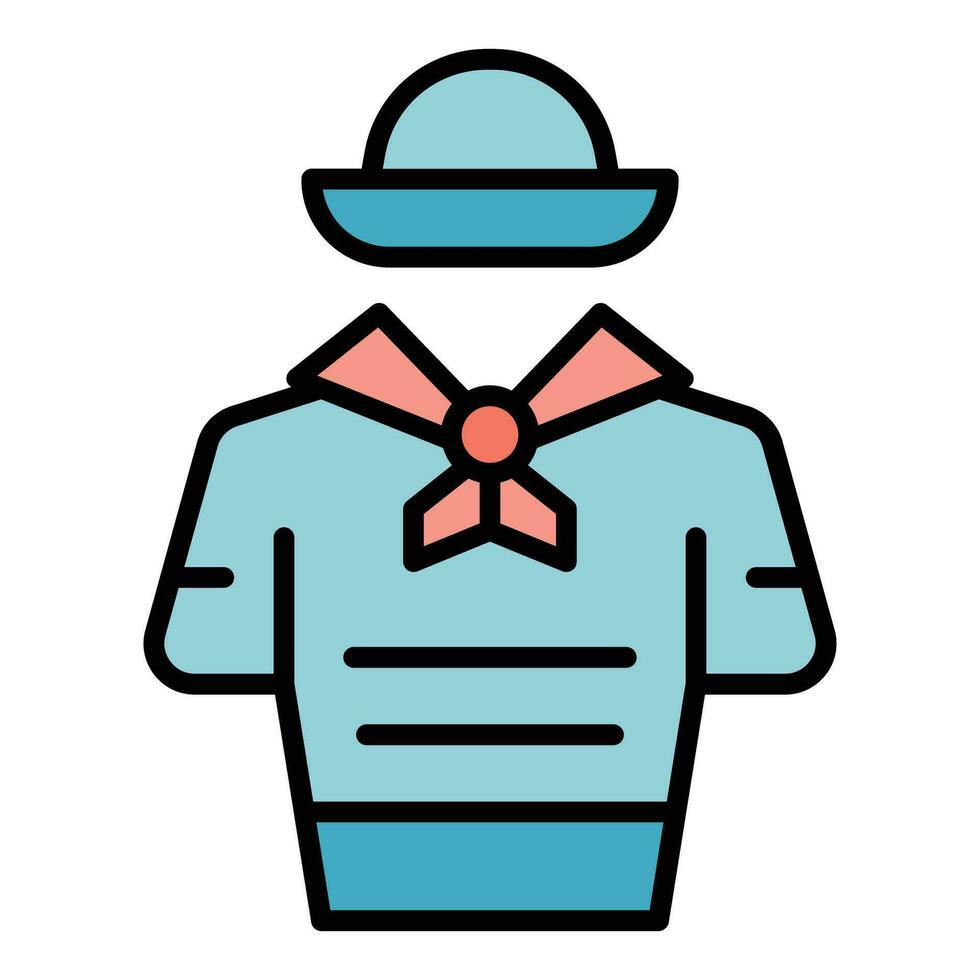 Gondolier clothes icon vector flat