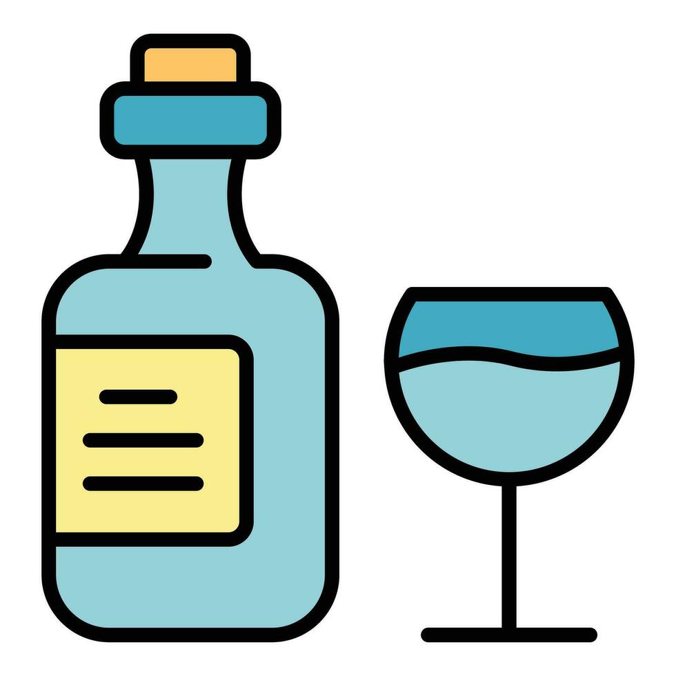 Italian wine bottle icon vector flat