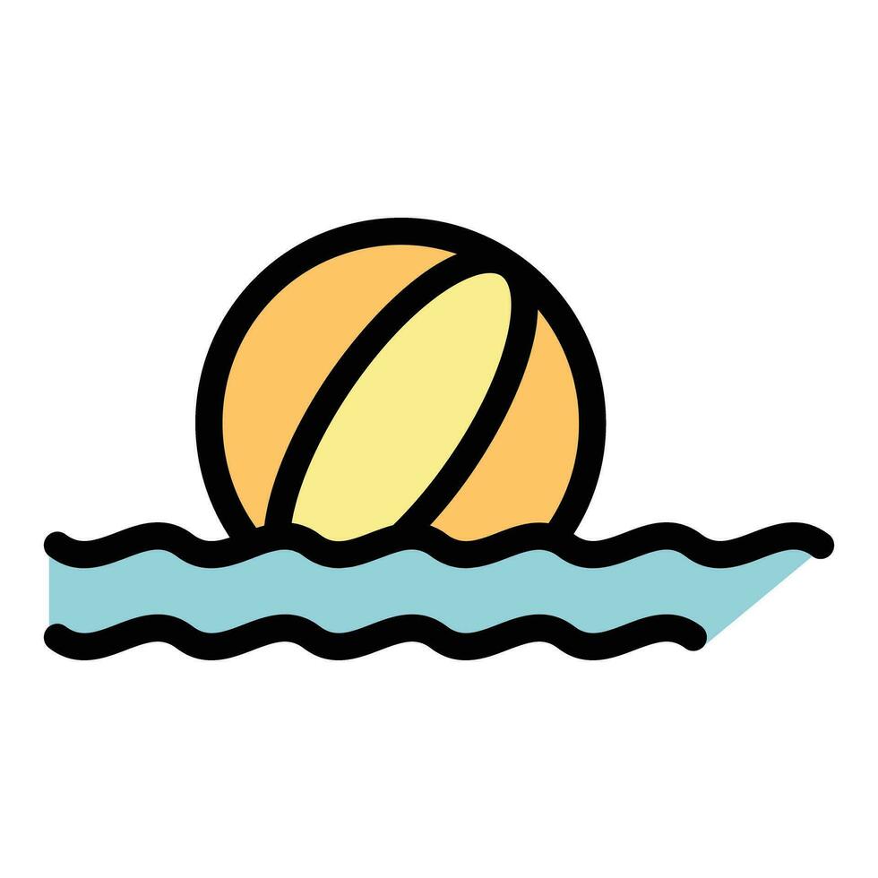 playa pelota icono vector plano