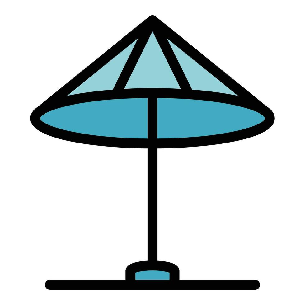 Beach umbrella icon vector flat