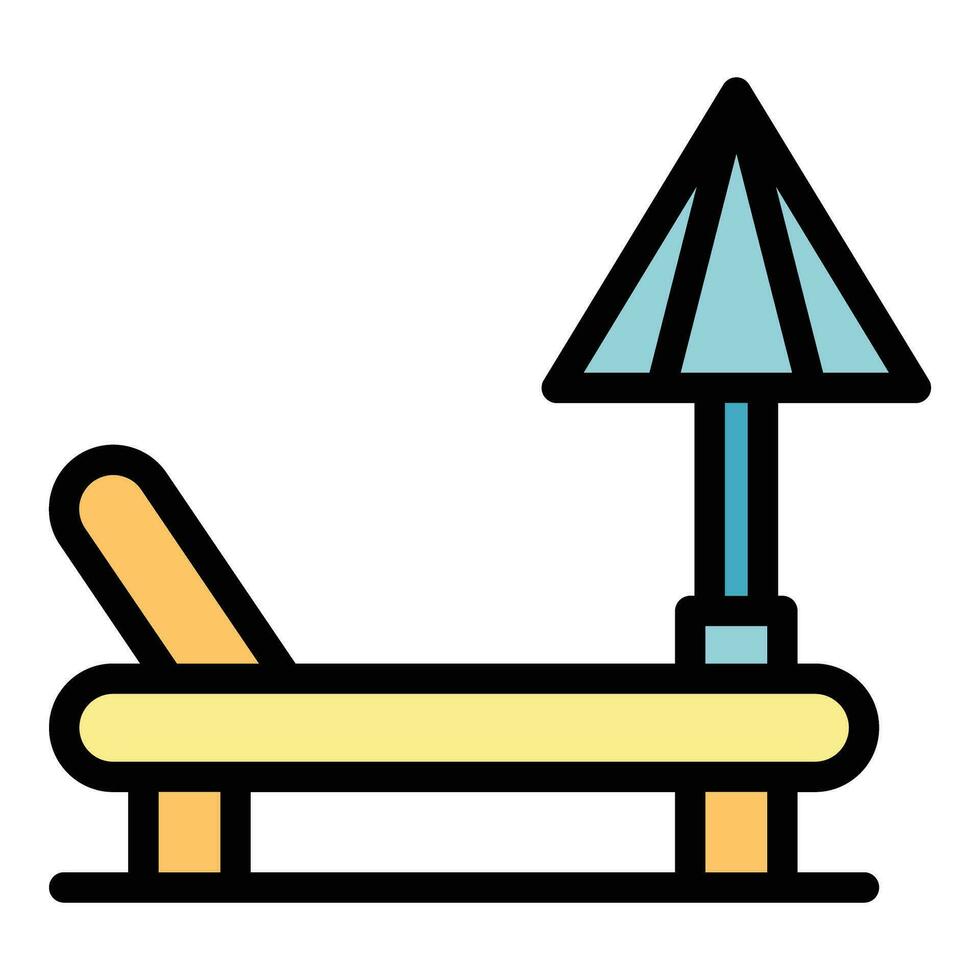 Deck chair icon vector flat