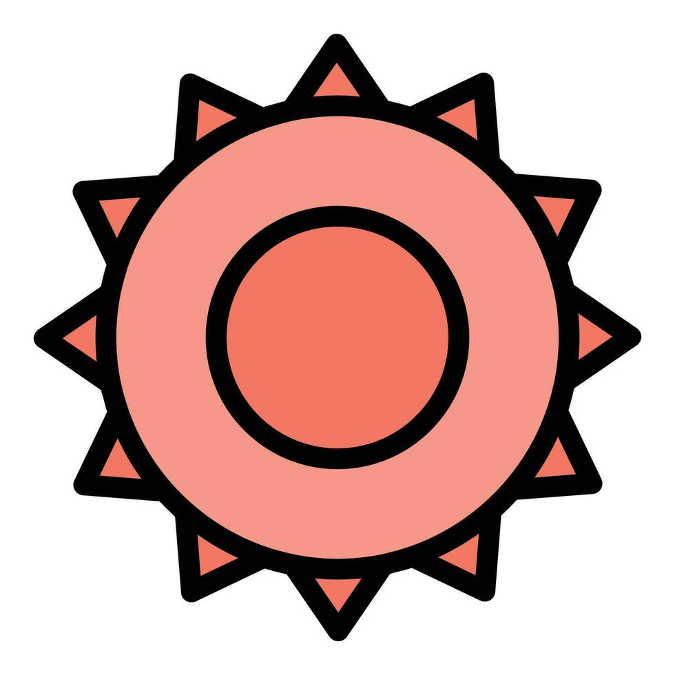 Summer sun icon vector flat