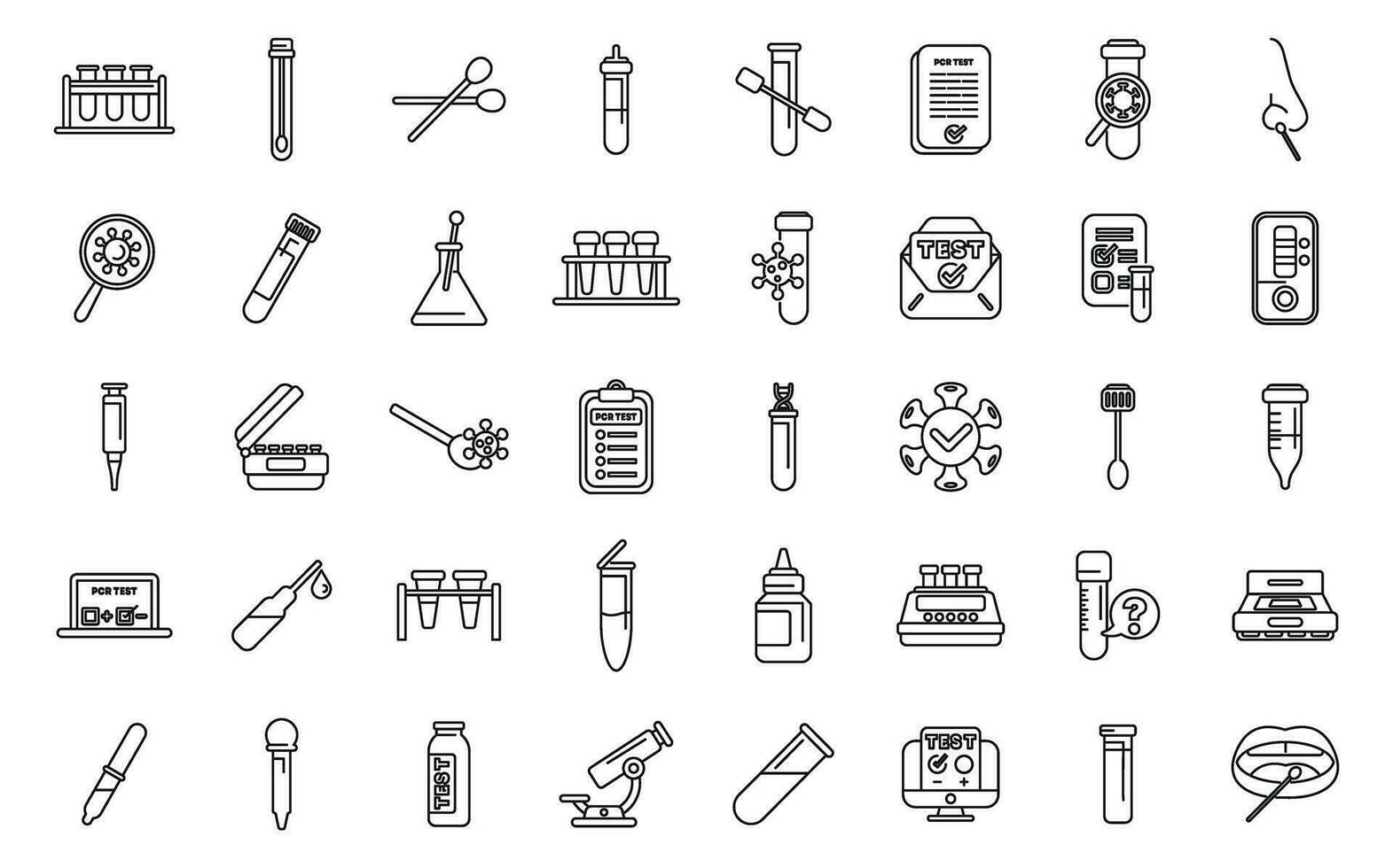 PCR test icons set outline vector. Covid test 25507844 Vector Art at ...