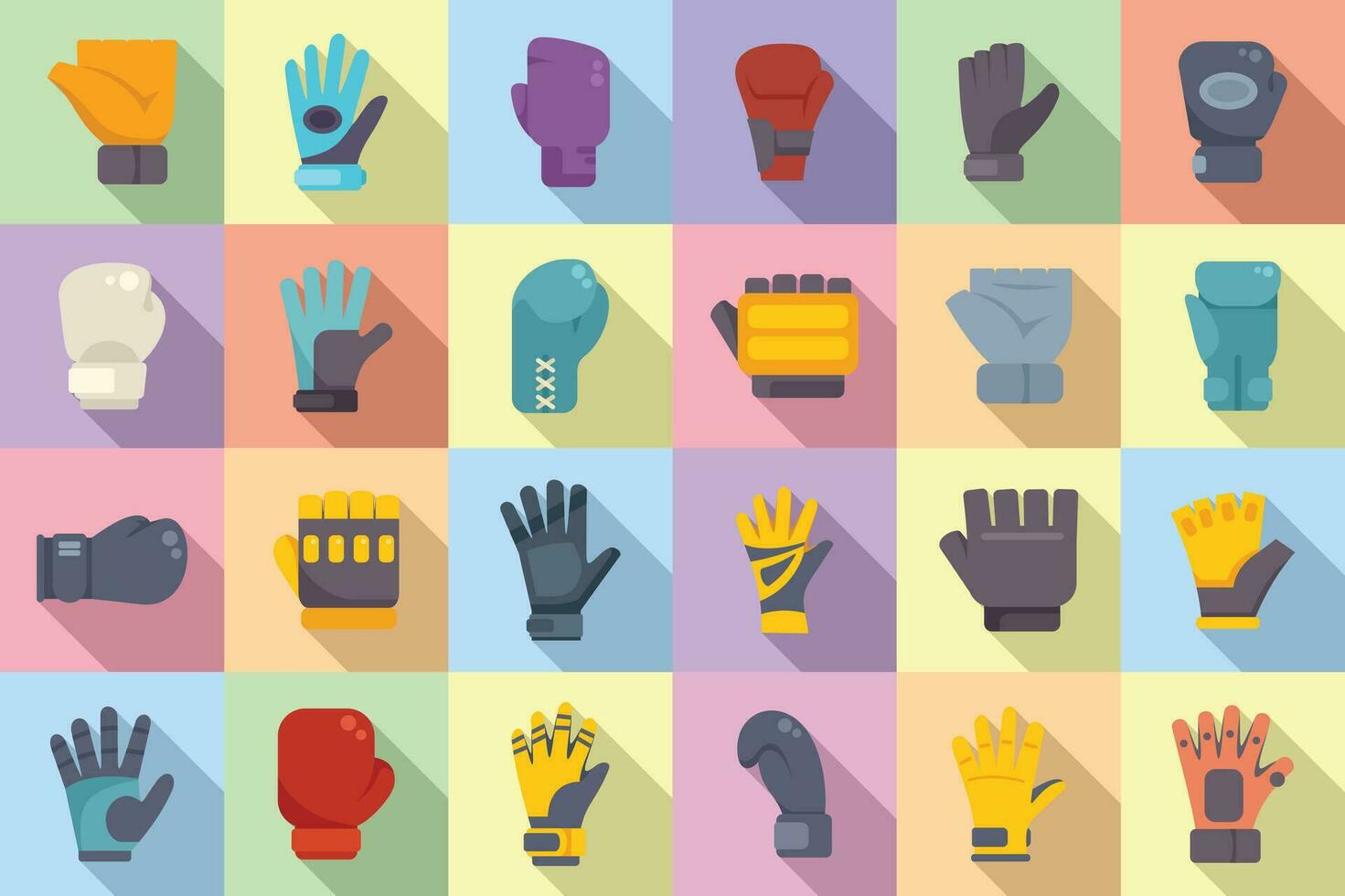 Sport gloves icons set flat vector. Winter sport vector