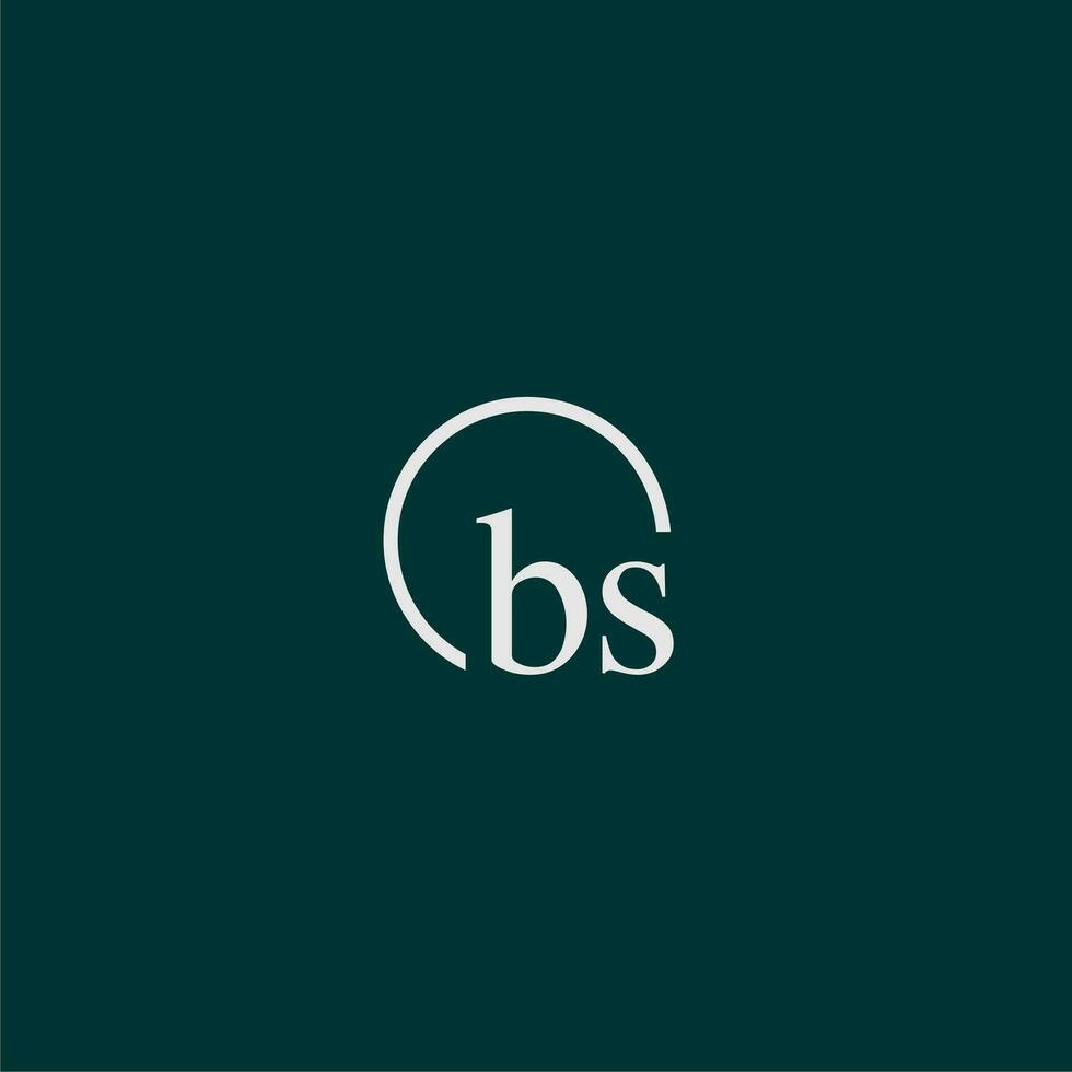 BS initial monogram logo with circle style design vector