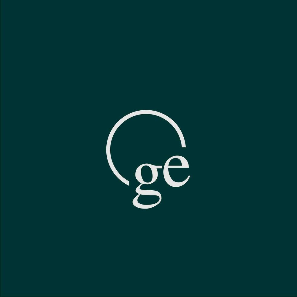GE initial monogram logo with circle style design vector