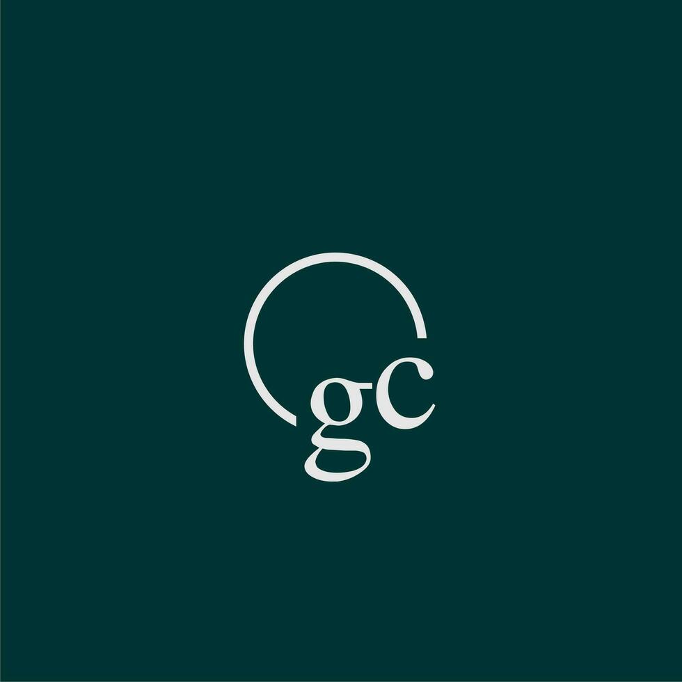 GC initial monogram logo with circle style design vector