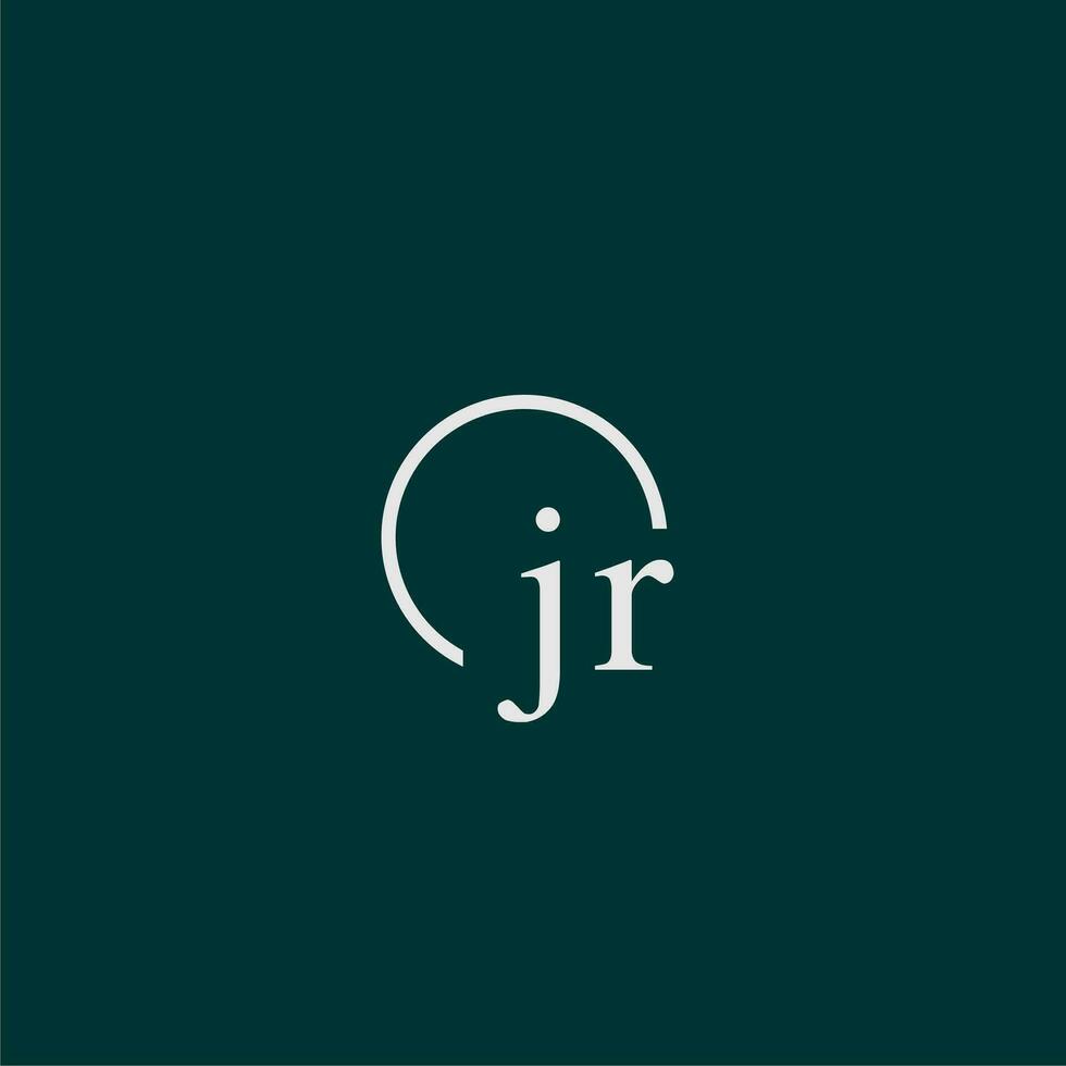 JR initial monogram logo with circle style design vector