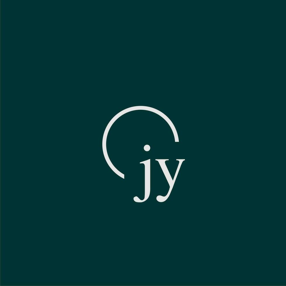 JY initial monogram logo with circle style design vector