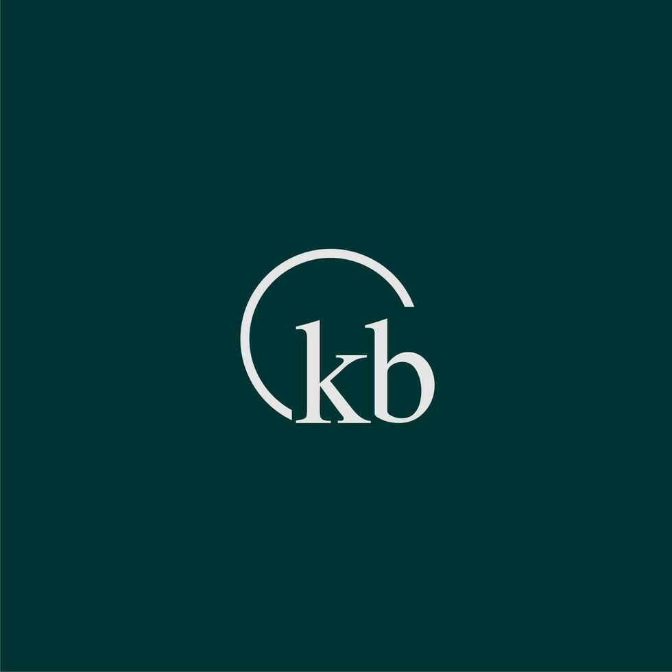 KB initial monogram logo with circle style design vector