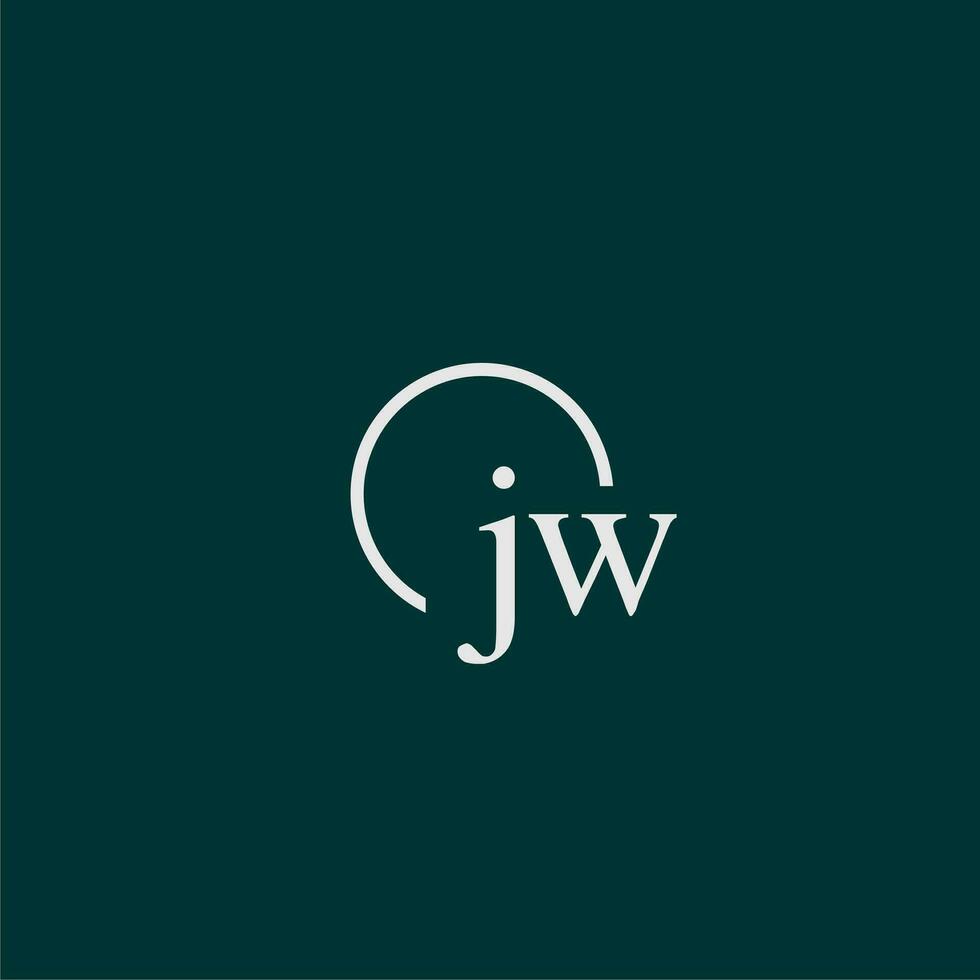 jw inicial monograma logo con circulo estilo diseño vector