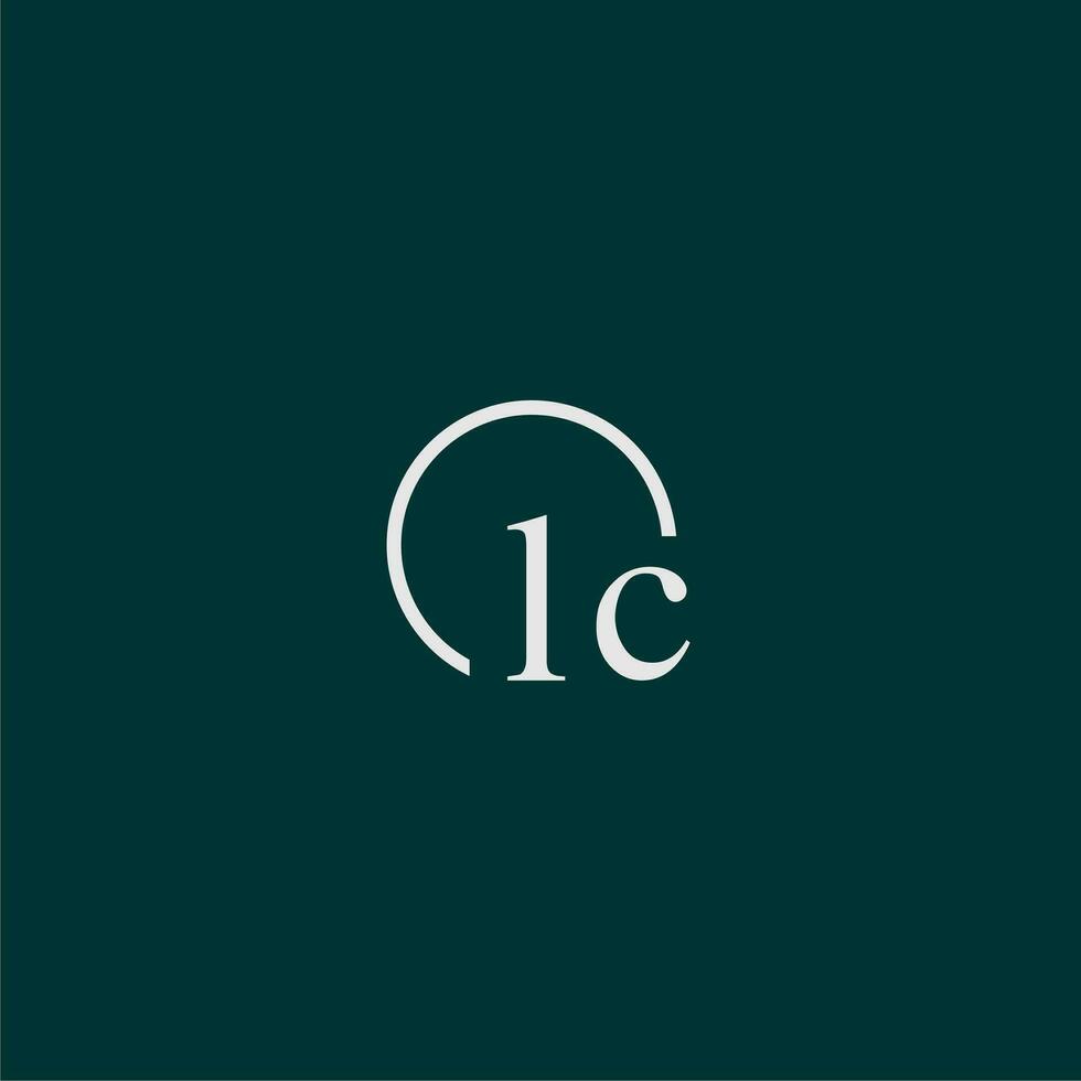 LC initial monogram logo with circle style design vector