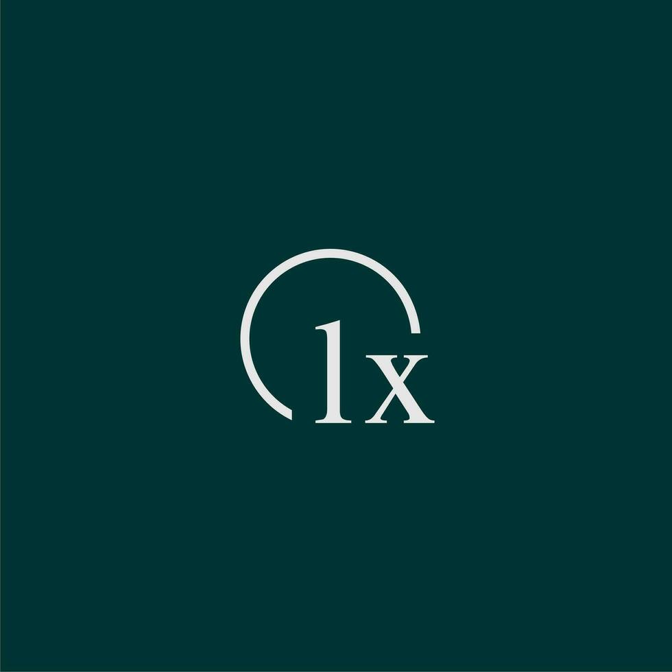LX initial monogram logo with circle style design vector