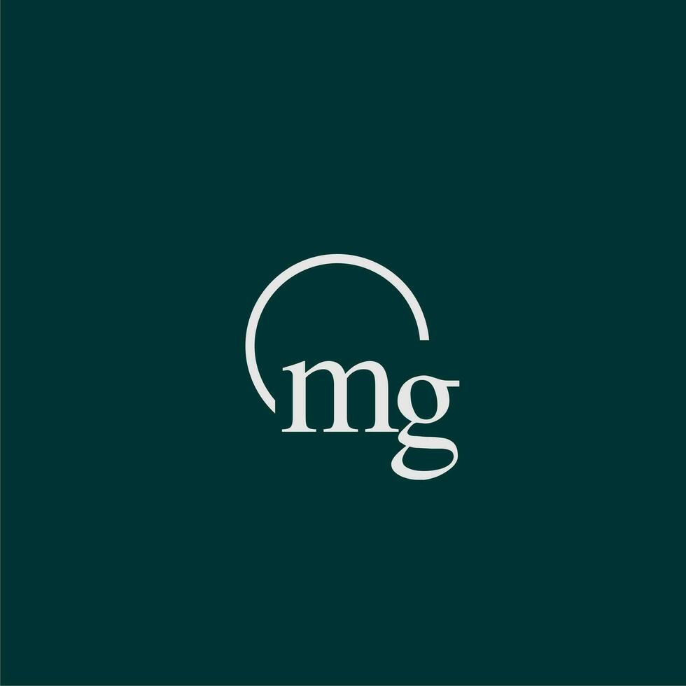 MG initial monogram logo with circle style design vector