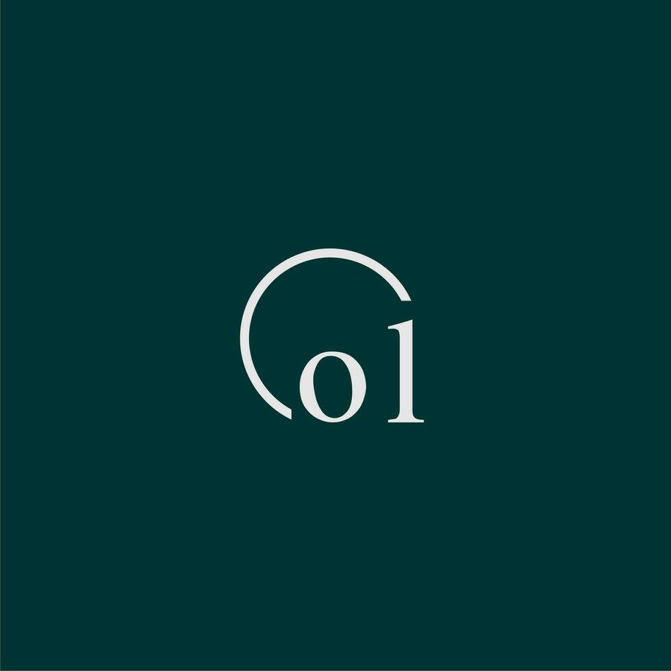 OL initial monogram logo with circle style design vector