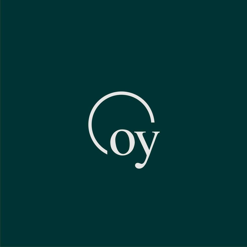 OY initial monogram logo with circle style design vector