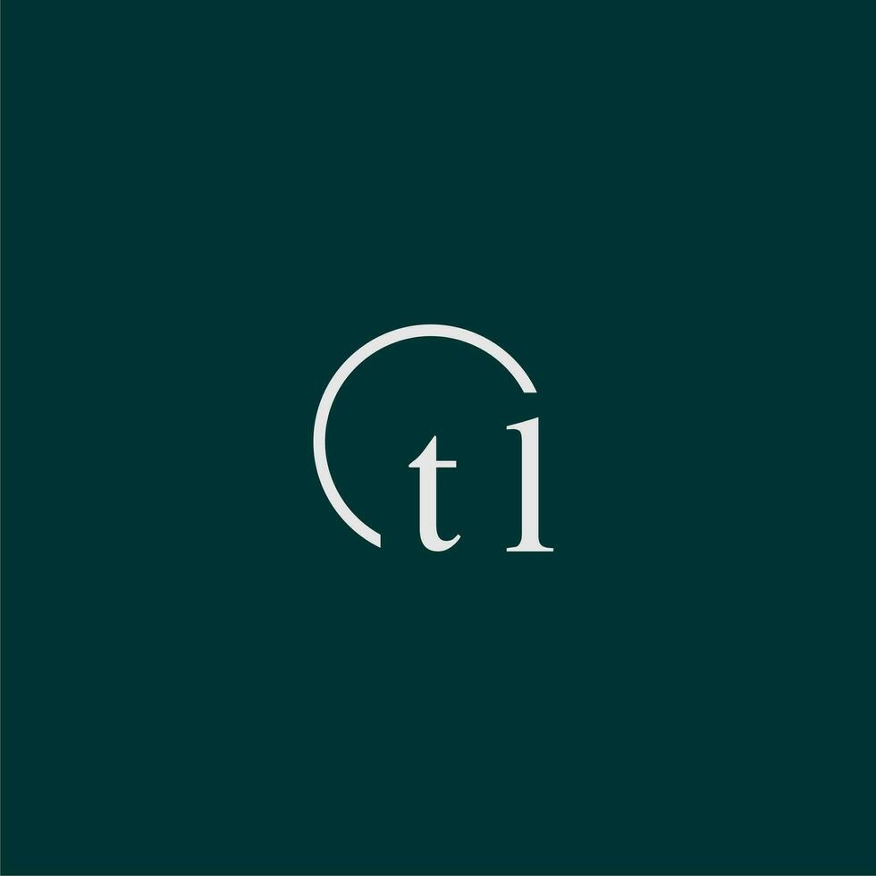 TL initial monogram logo with circle style design vector