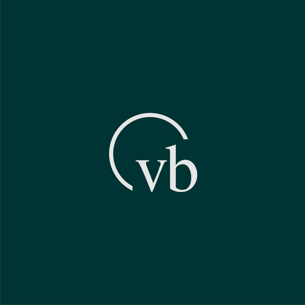 VB initial monogram logo with circle style design vector