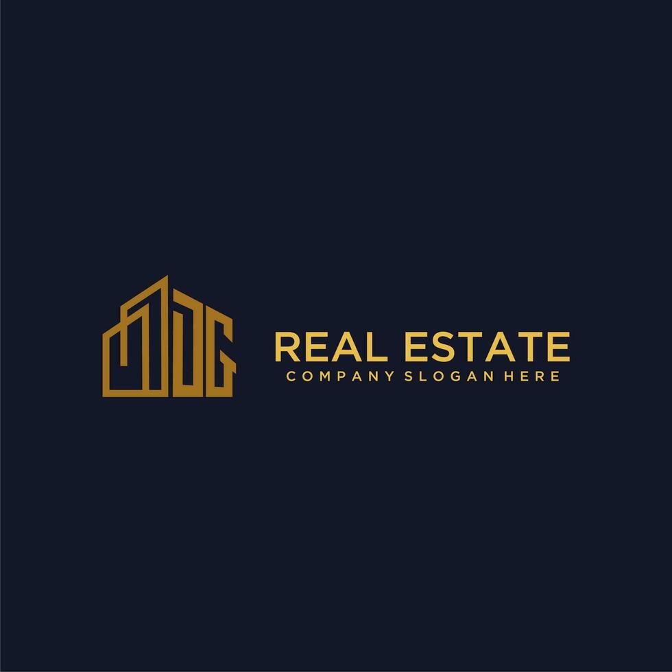 DG initial monogram logo for real estate with building style vector
