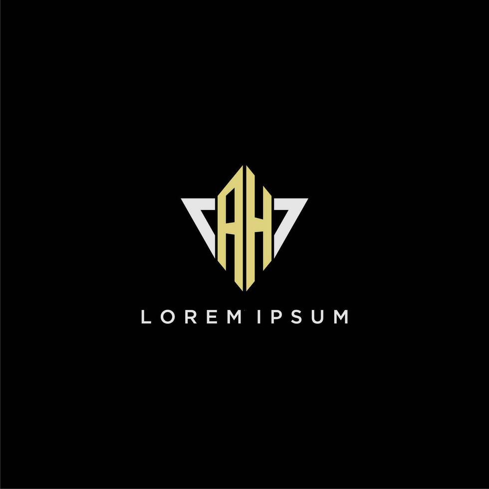 AH initial monogram logo for shape triangle creative design vector