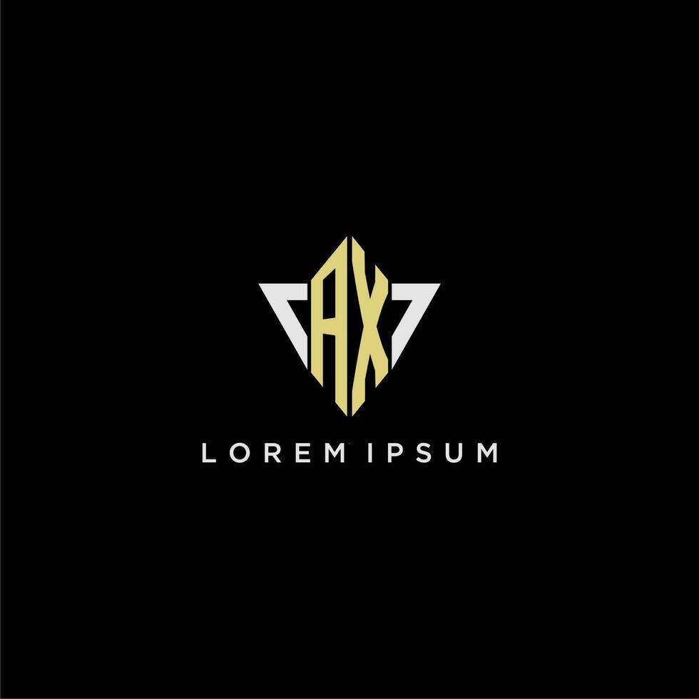 AX initial monogram logo for shape triangle creative design vector