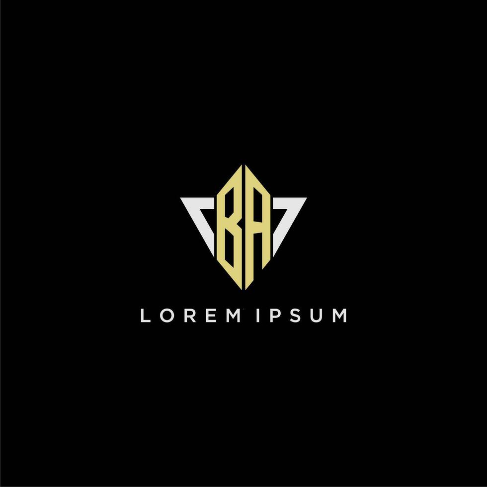 BA initial monogram logo for shape triangle creative design vector