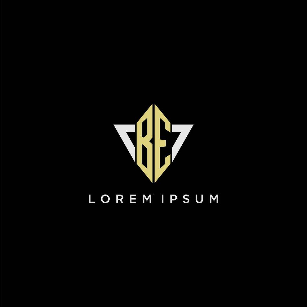 BE initial monogram logo for shape triangle creative design vector