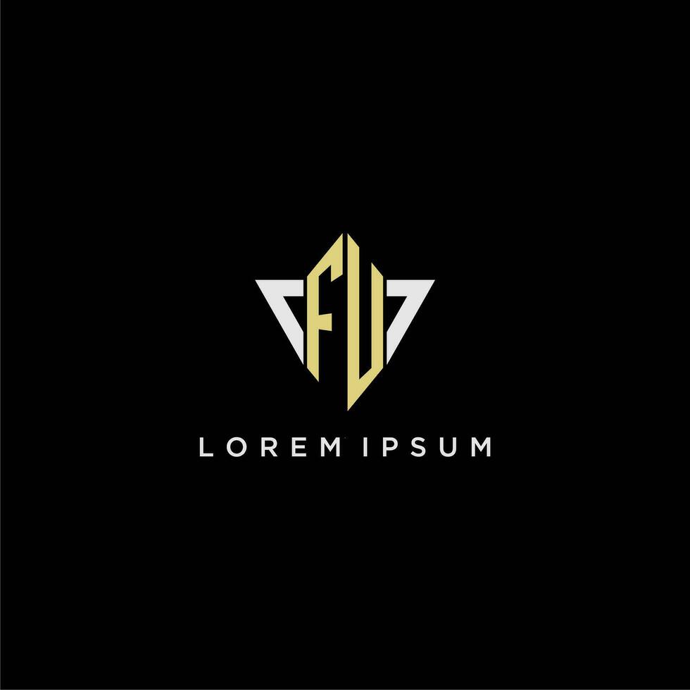 FU initial monogram logo for shape triangle creative design vector