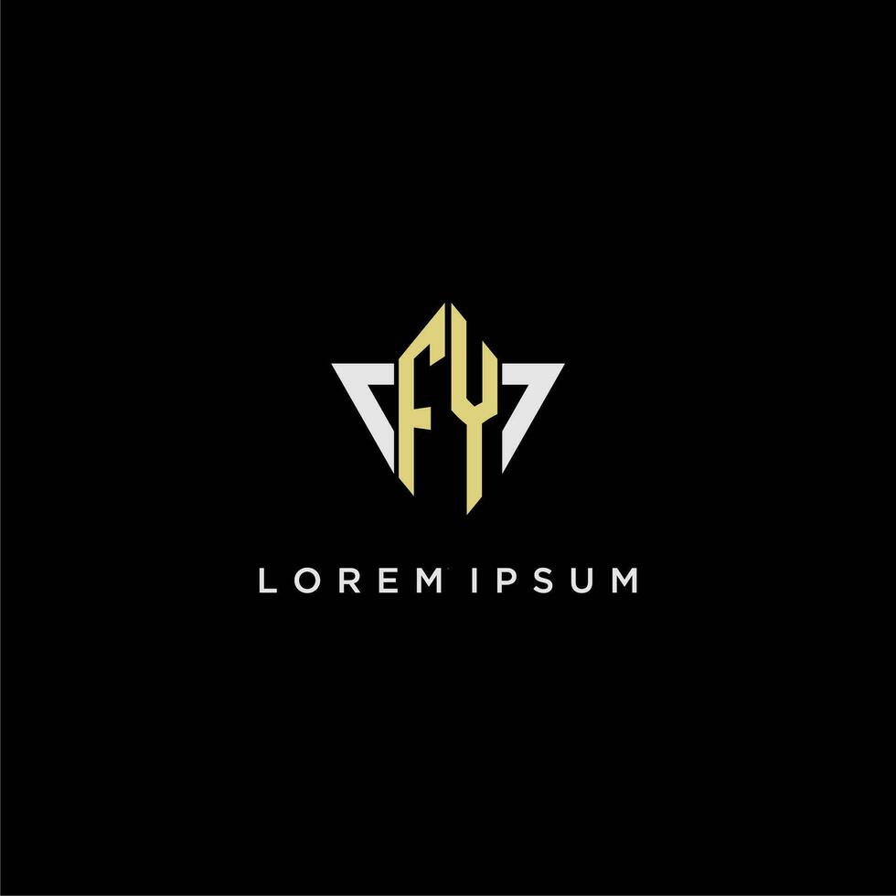 FY initial monogram logo for shape triangle creative design vector