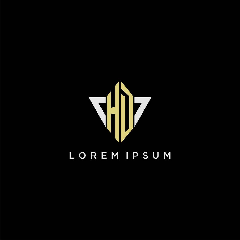 HD initial monogram logo for shape triangle creative design vector