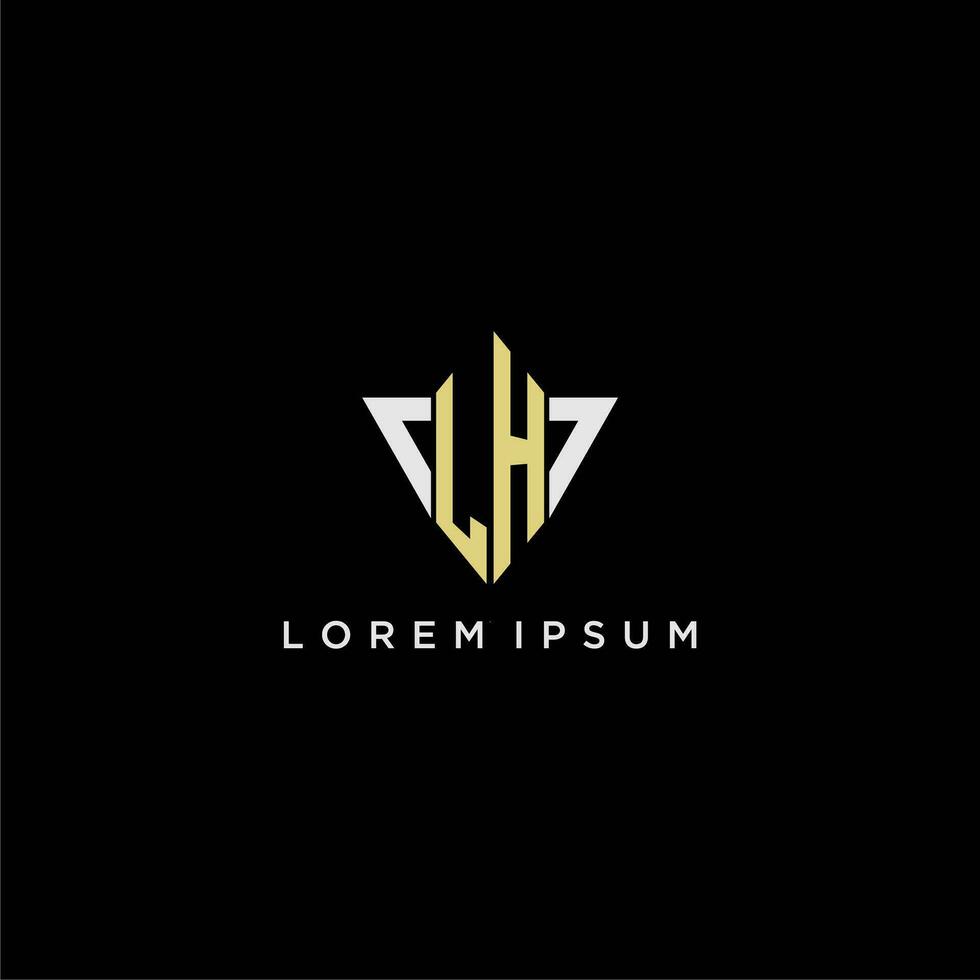 LH initial monogram logo for shape triangle creative design vector