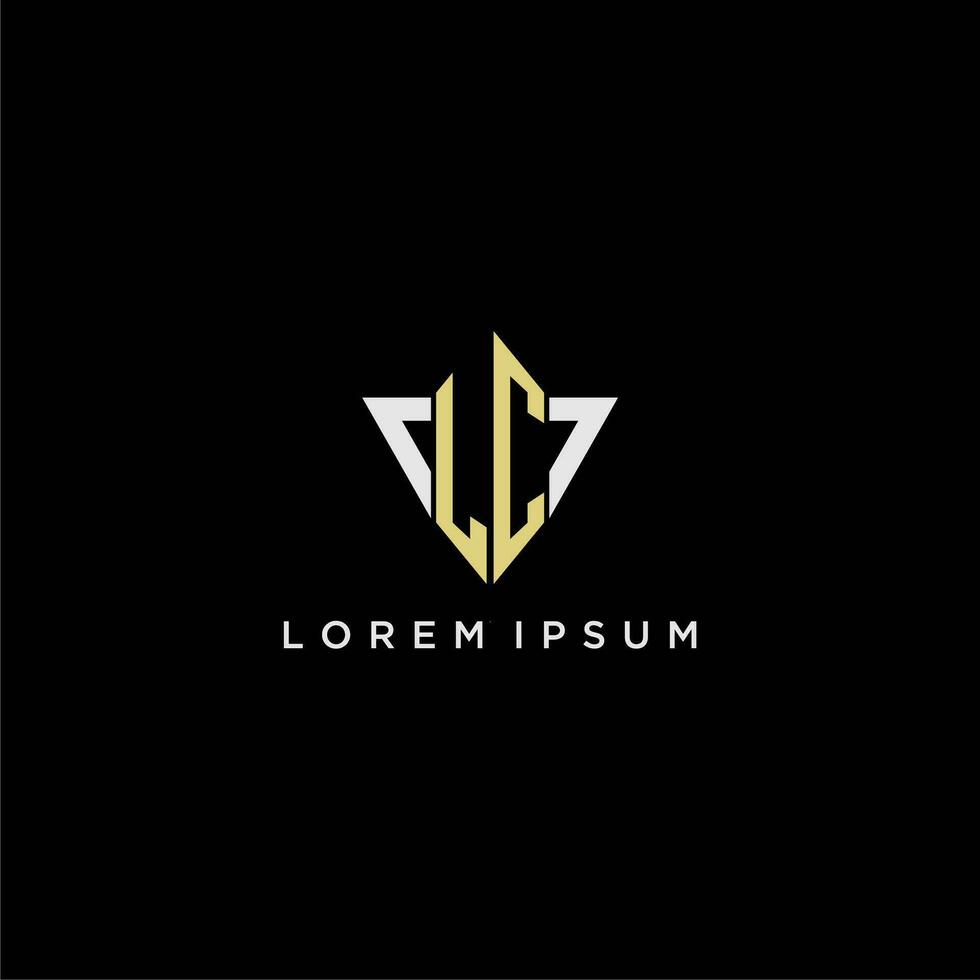 LC initial monogram logo for shape triangle creative design vector