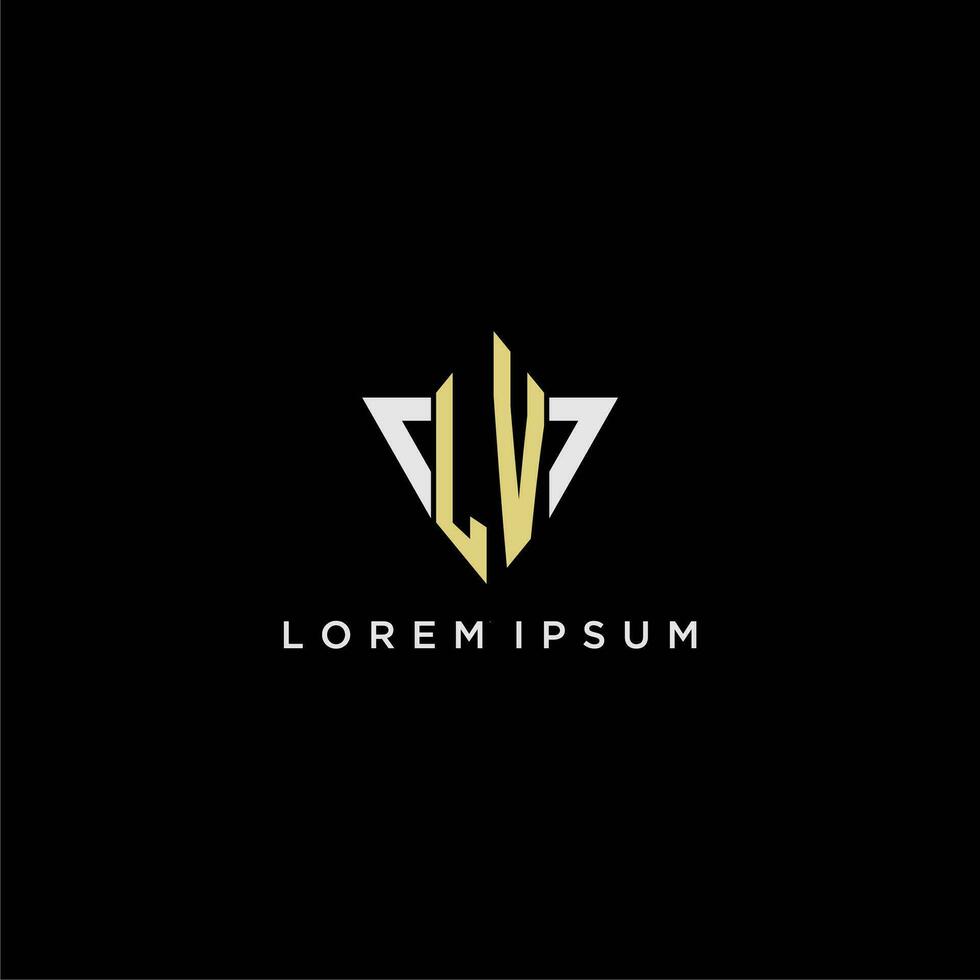 LV initial monogram logo for shape triangle creative design vector