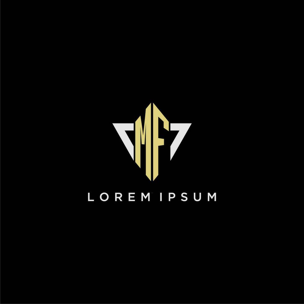 MF initial monogram logo for shape triangle creative design vector